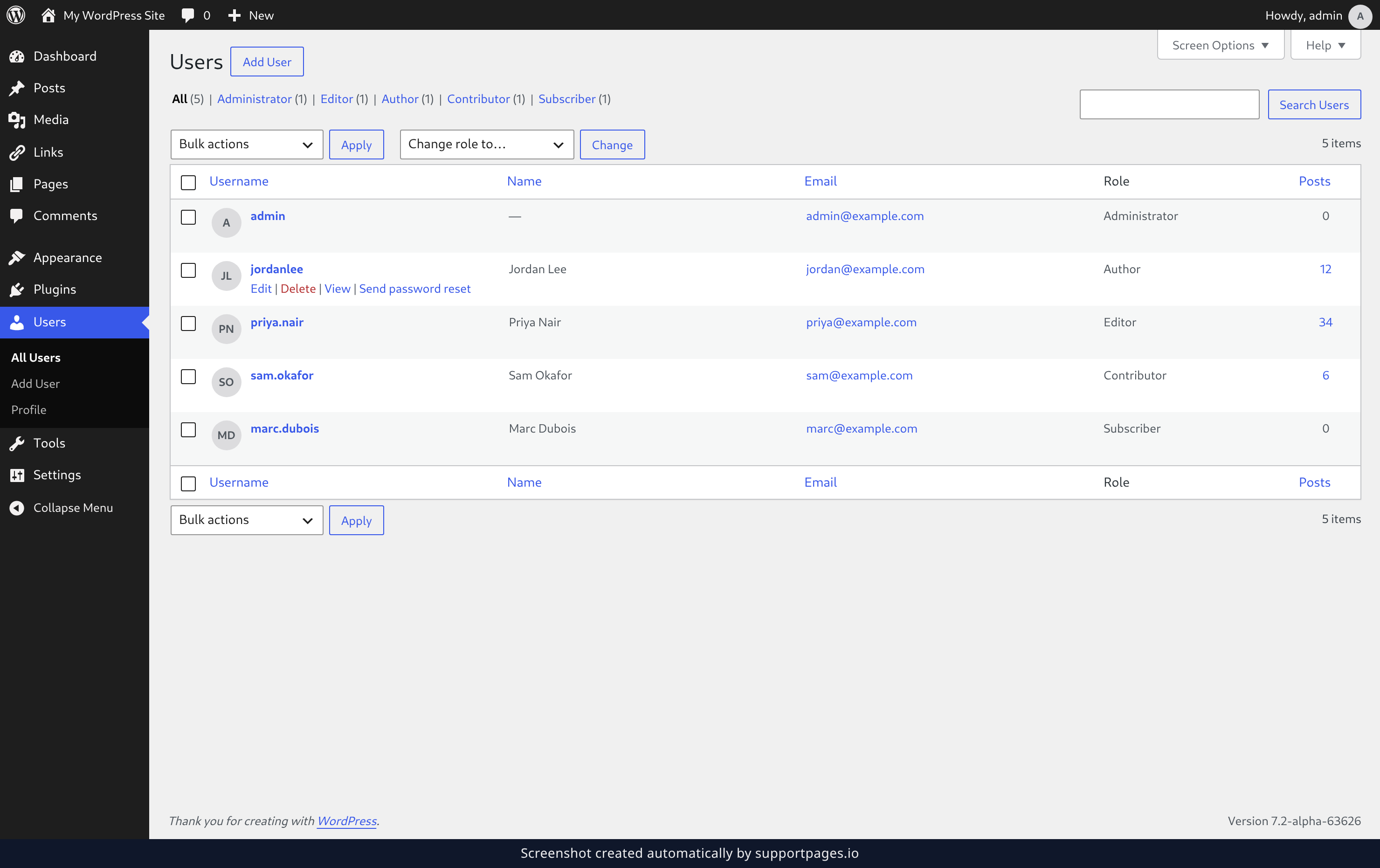 Open the Users list and find the person illustration