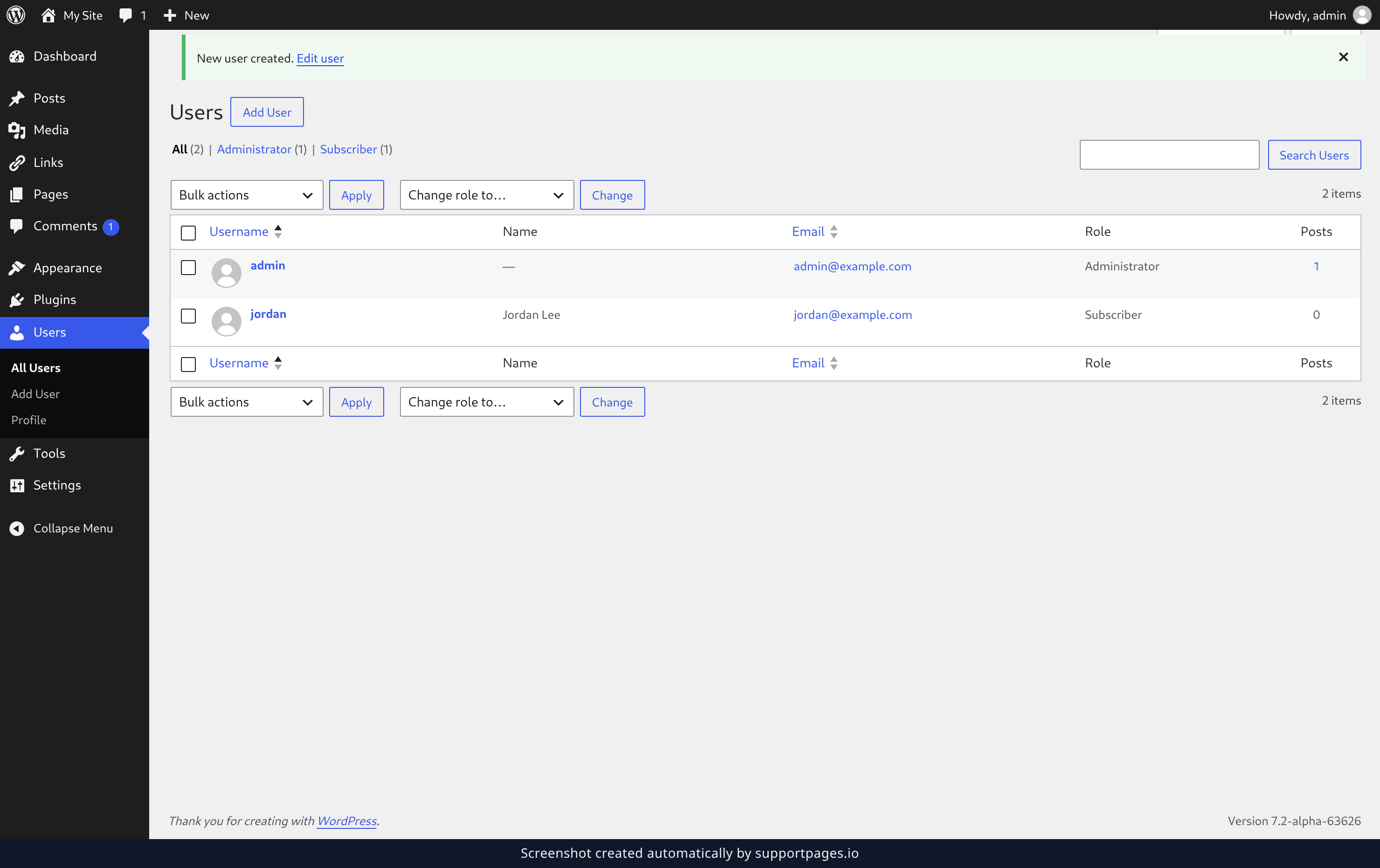 See the new user in your list illustration