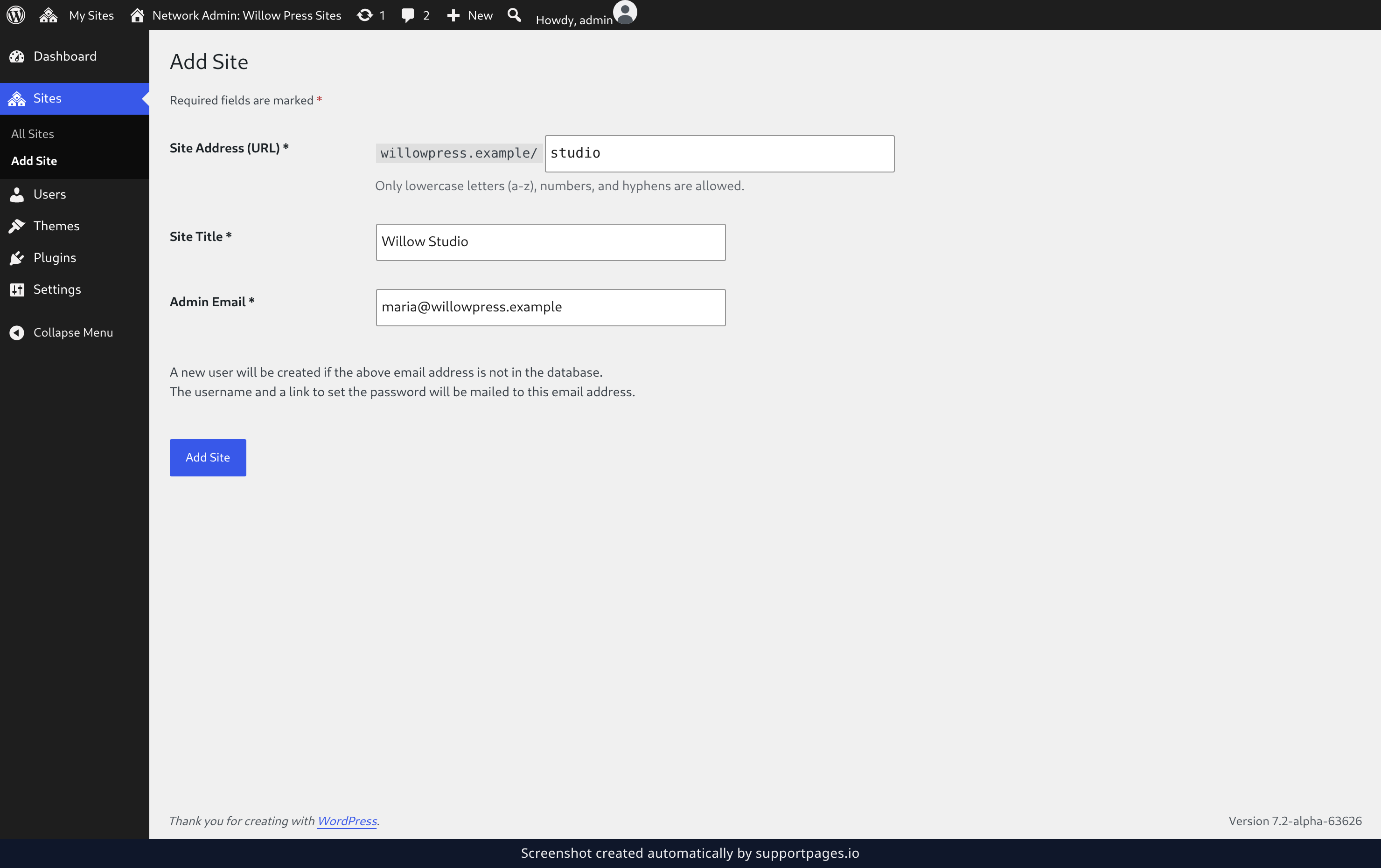 Add a site to the network illustration