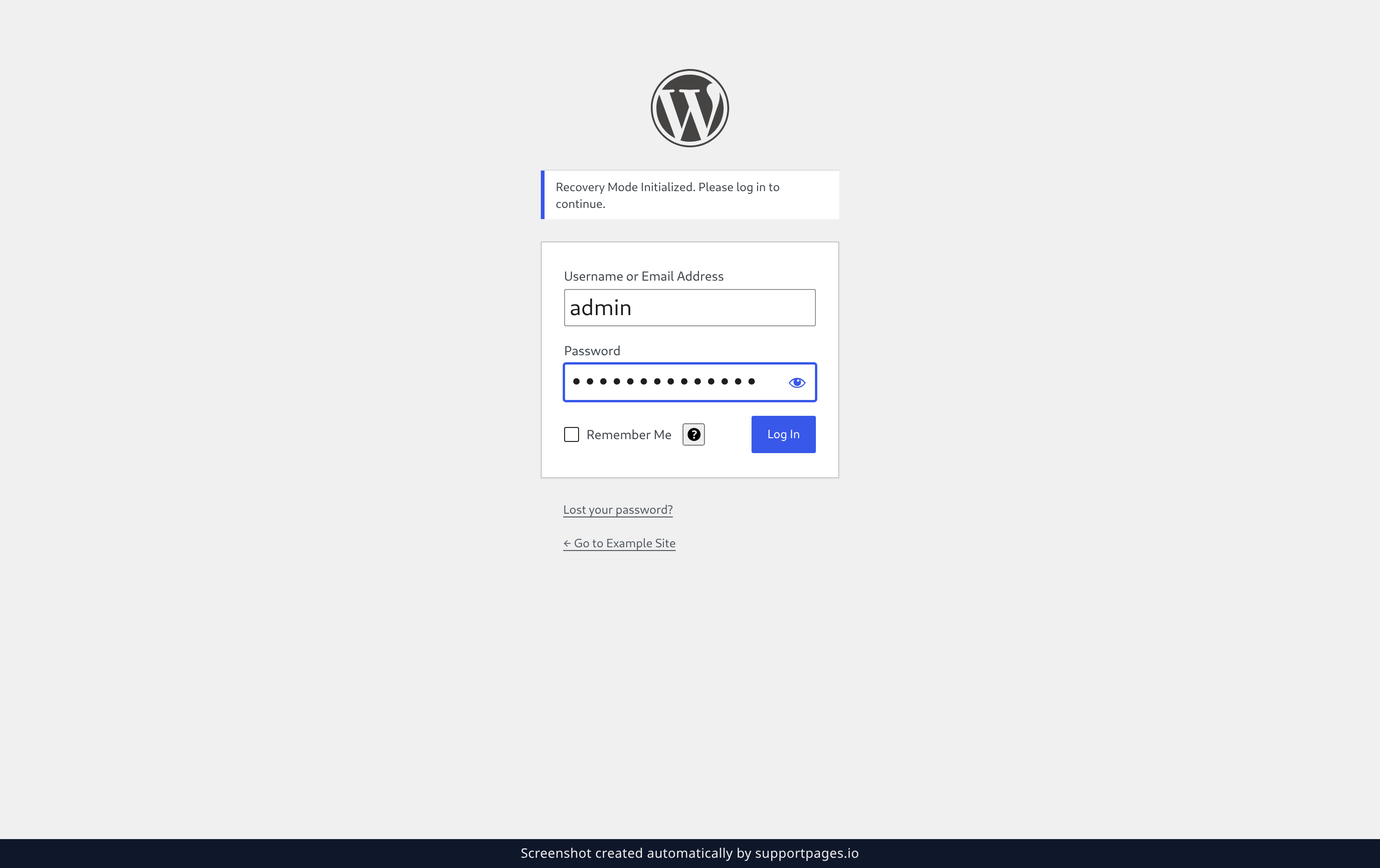 Log in with the recovery link illustration
