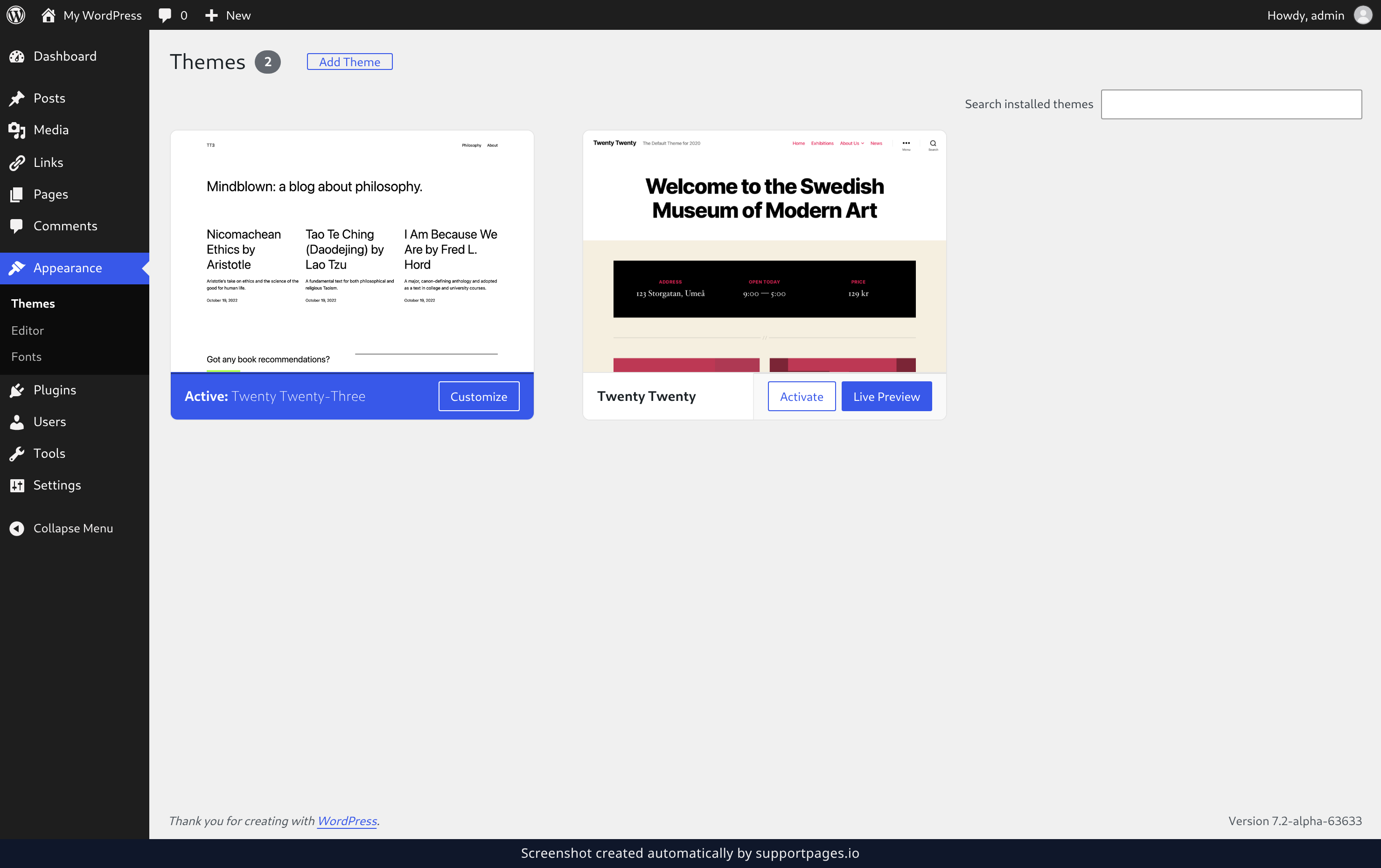 Try a default theme illustration