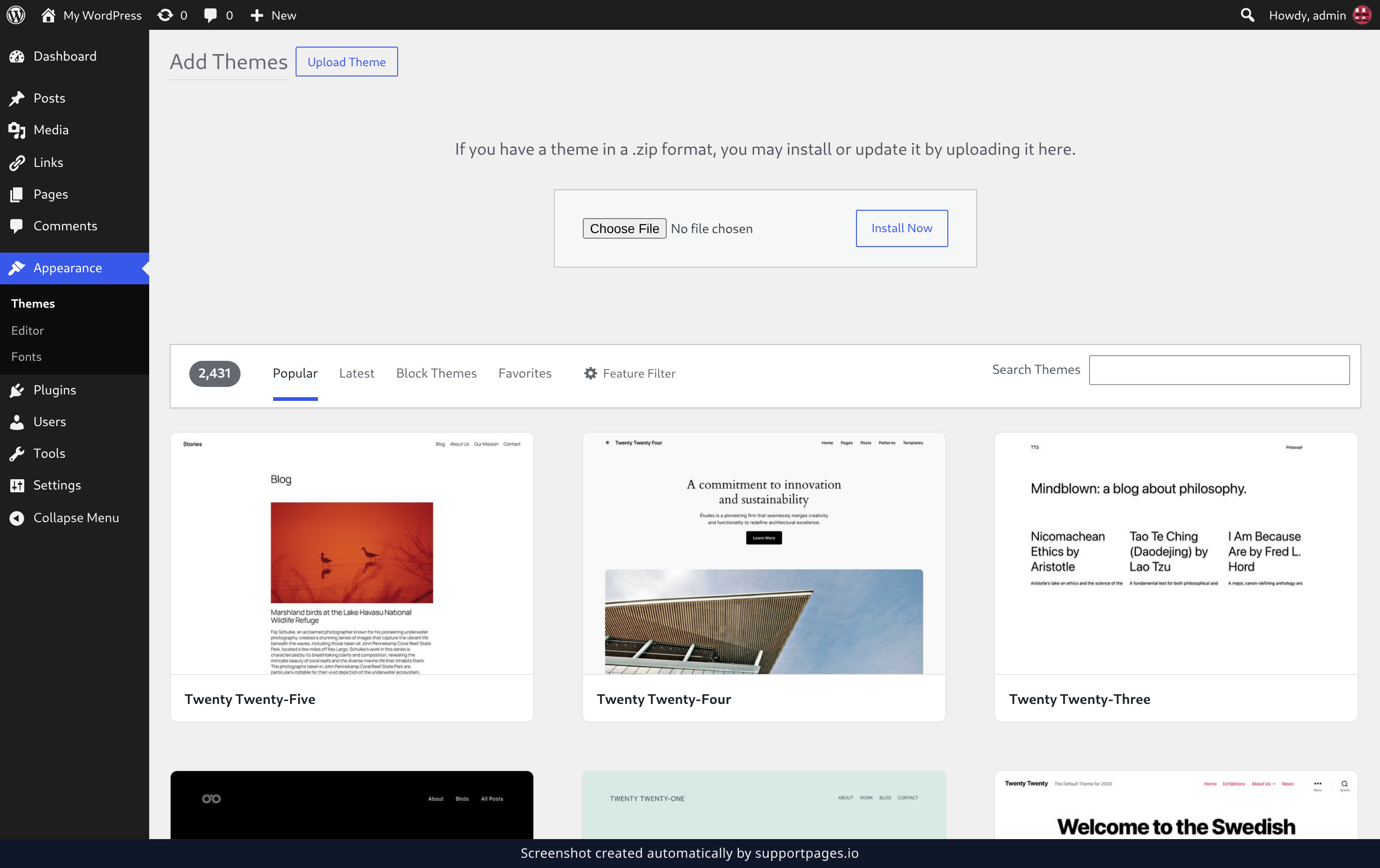 Or upload a theme file illustration