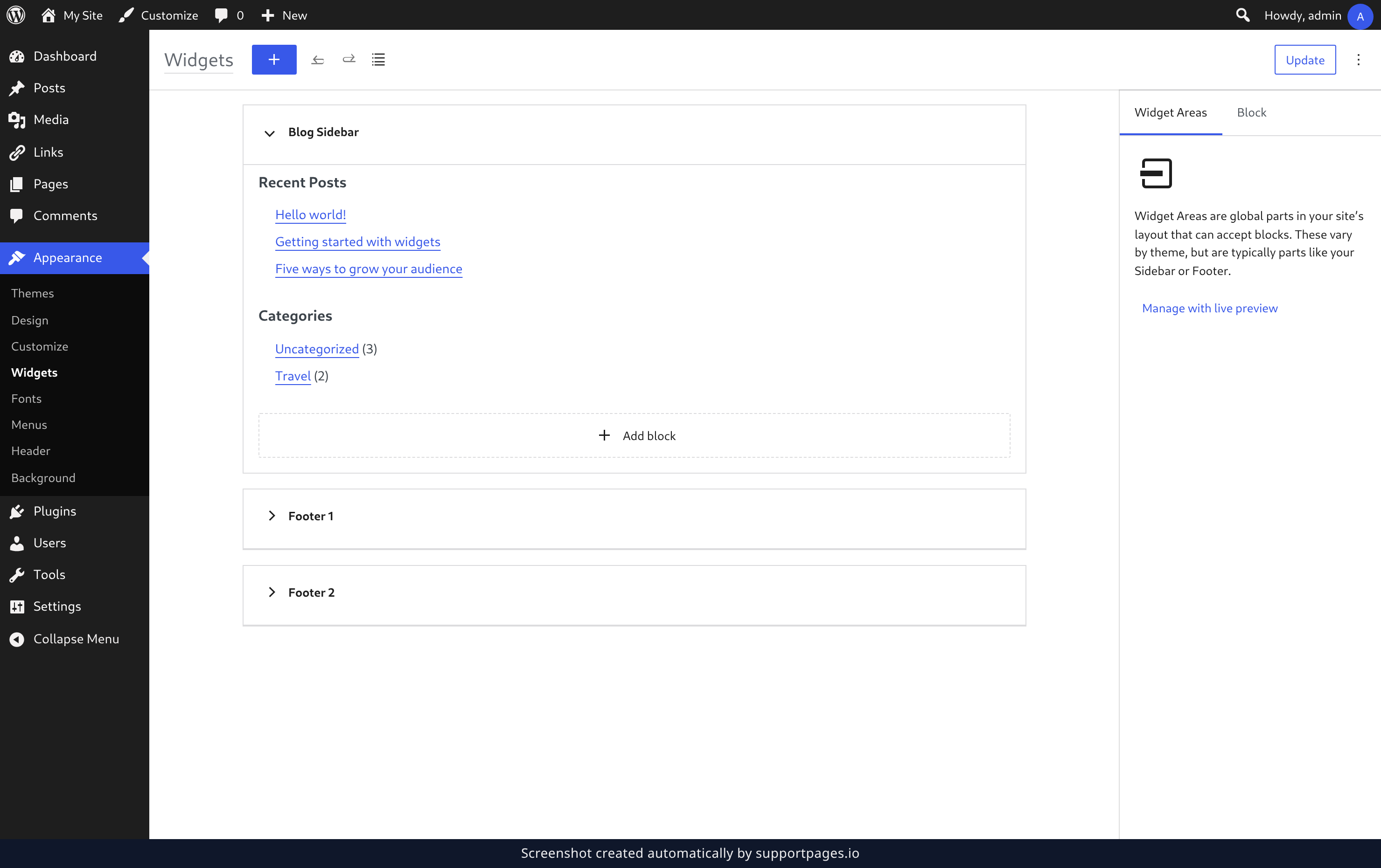 Open the Widgets screen illustration