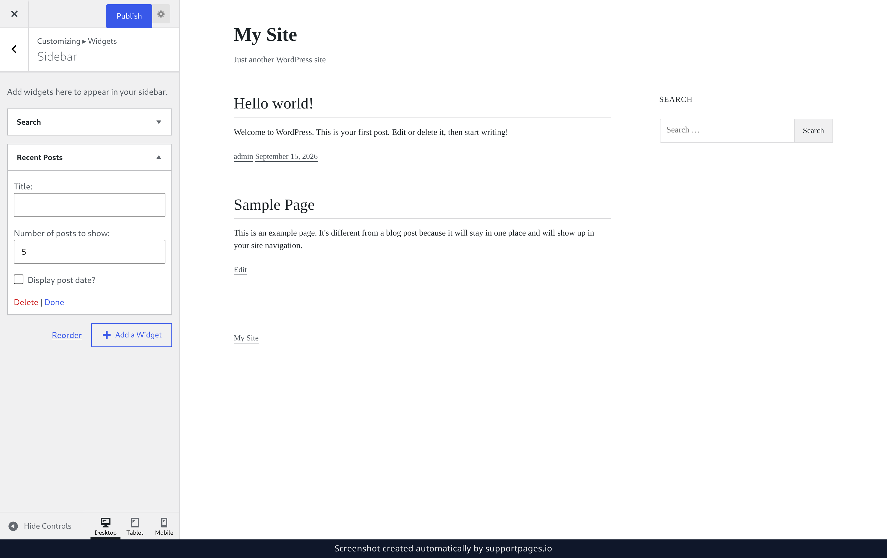 Set up and publish the widget illustration